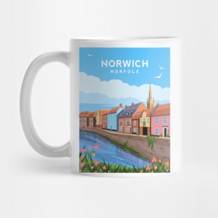 Norwich Quayside Houses, Norfolk England Mug